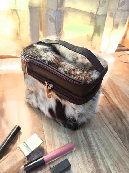 Cowhide Women's Makeup Vanity Kit Pouch