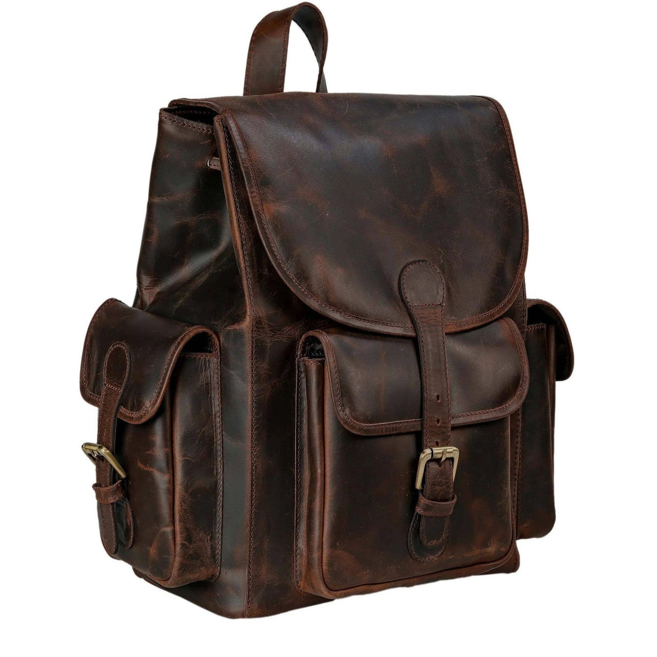 Genuine Leather Travel Backpack Rucksack