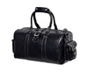 Black Leather Holdall Travel Bag