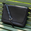 Black Leather Laptop Messenger Bag