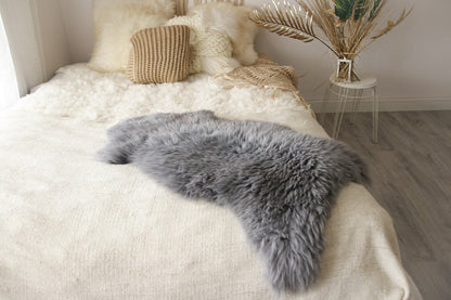 Genuine Natural Icelandic Dyed Grey Sheepskin Rug