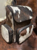 Cowhide Backpack Brown And White