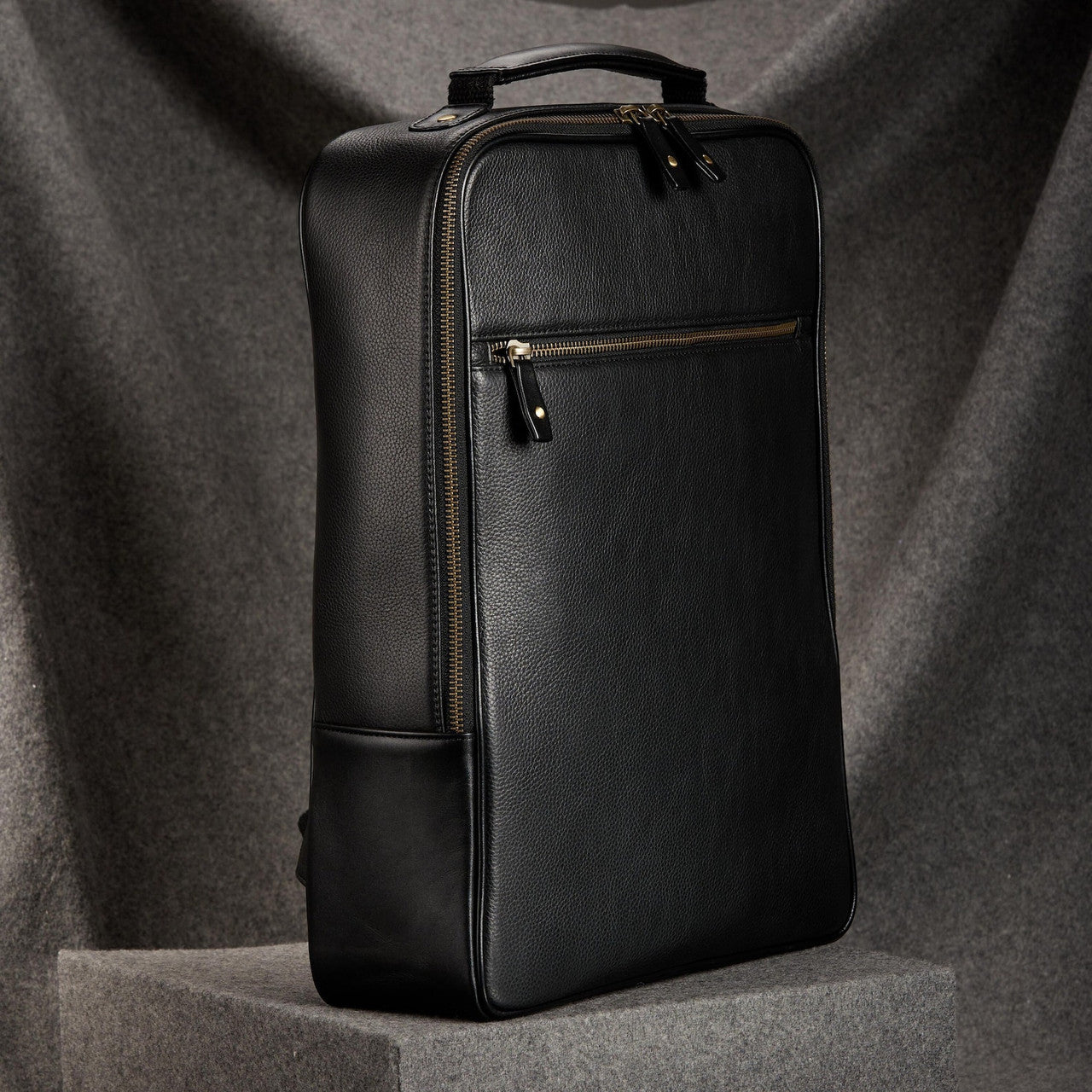 Genuine Leather Black Backpack