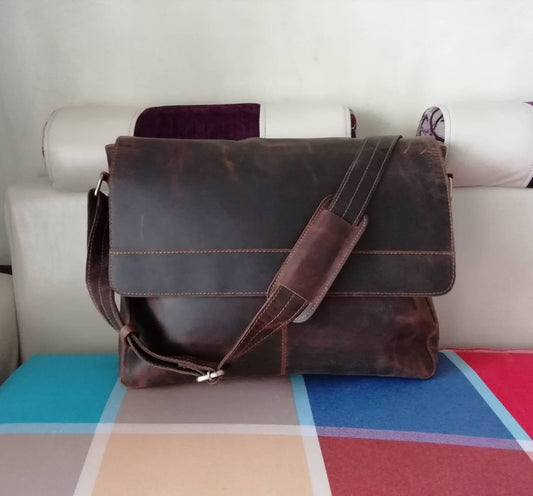 Cowhide Leather Messenger Bag