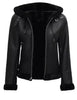 black leather jacket with fur