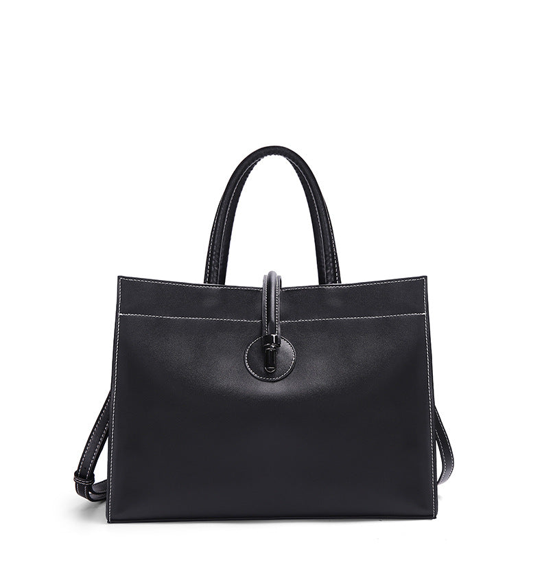 Leather tote bag for women with crossbody strap