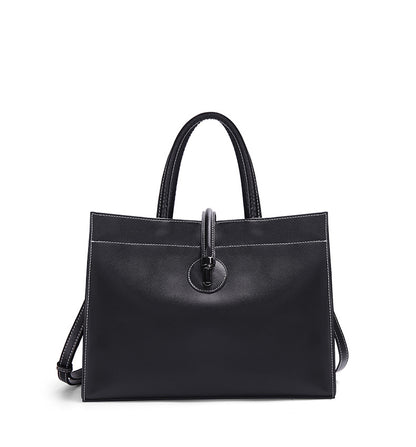 Leather tote bag for women with crossbody strap