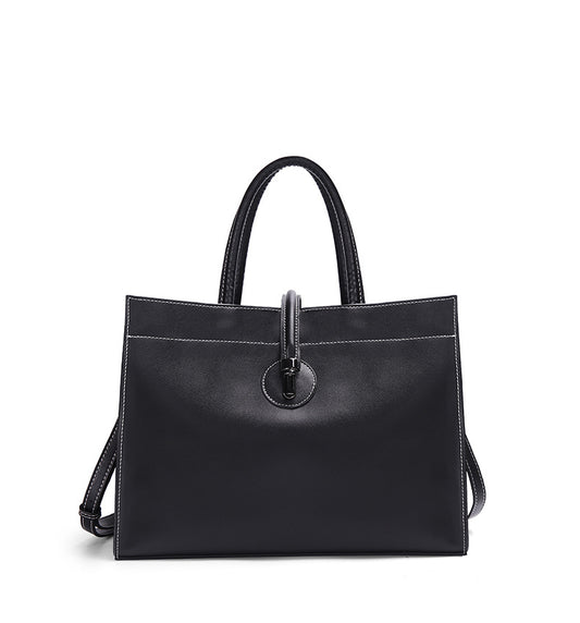 Leather tote bag for women with crossbody strap