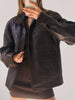 Genuine Chocolate Brown Leather Oversized jacket