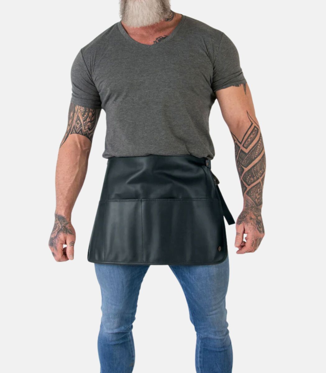 Black Leather Waist Apron