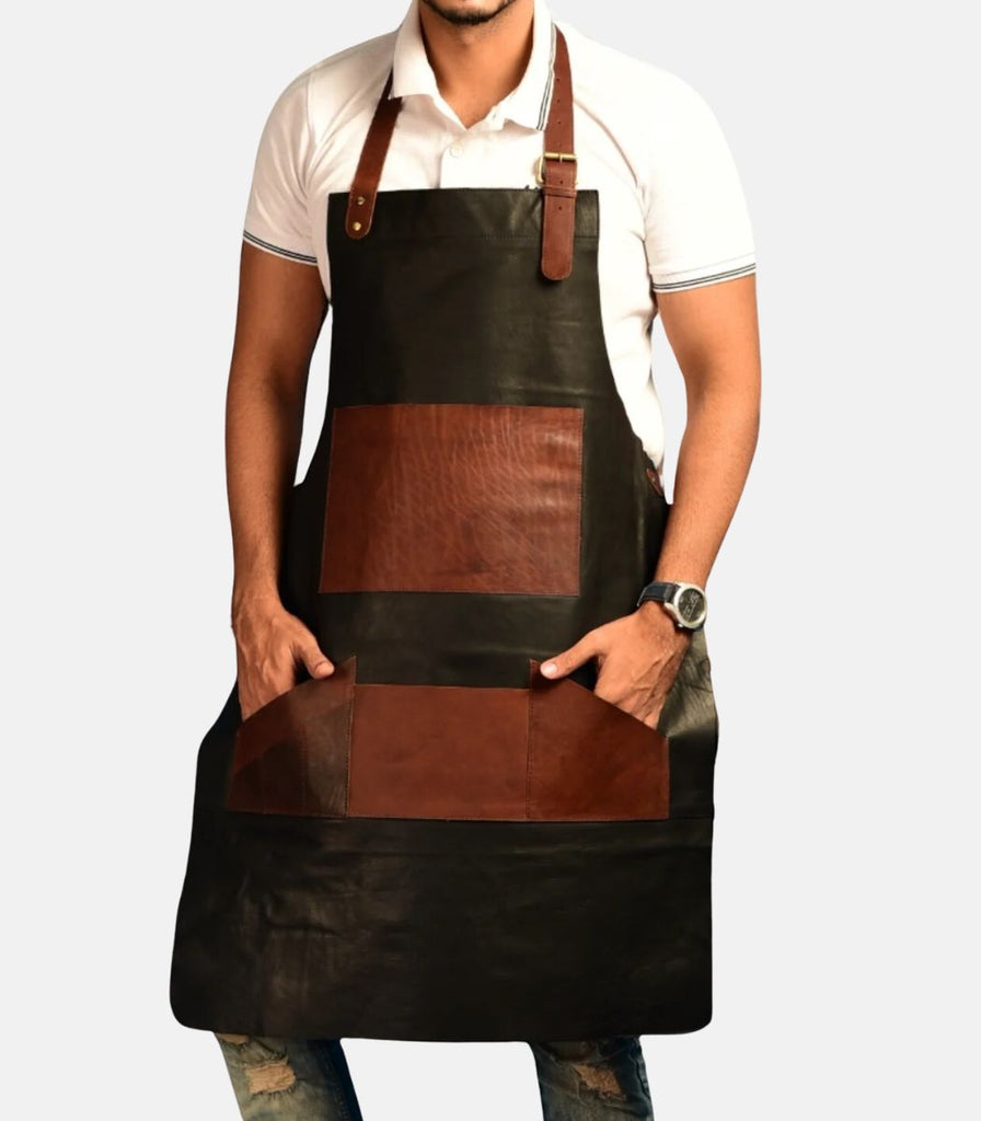 Black Brown Leather Apron