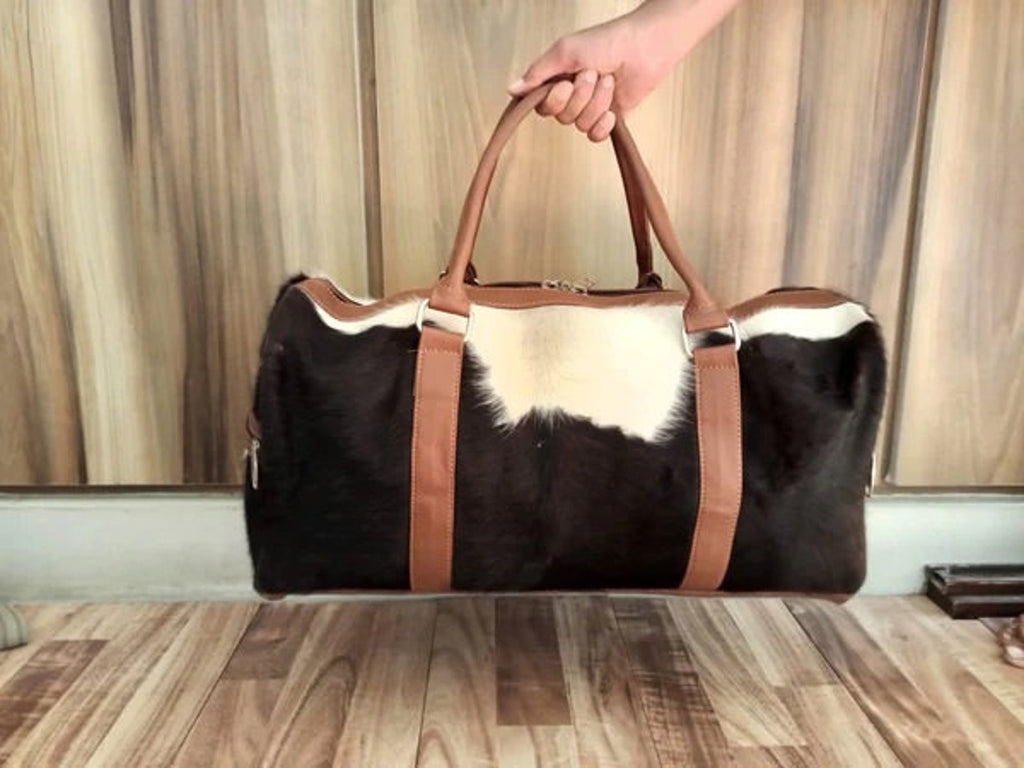 Cowhide Duffel Bag Tricolor