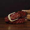 Women’s Plaited Leather Belt in Genuine Top-Grain Cowhide