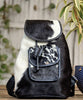 Black White Cowhide Travel Backpack