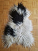 Black and white sheep skin rug natural and organic