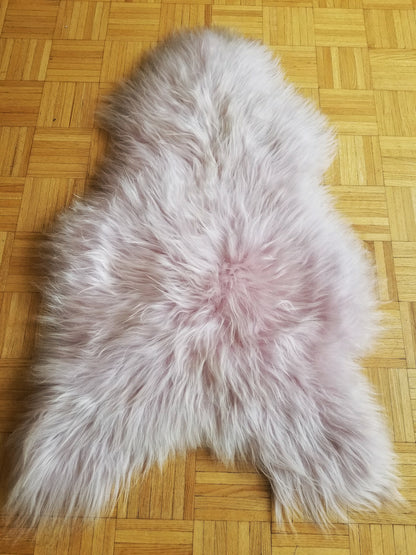 dyed pink sheepskin rug genuine Icelandic