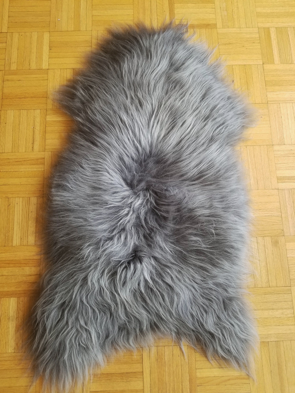 Genuine Natural Icelandic Dyed Grey Sheepskin Rug