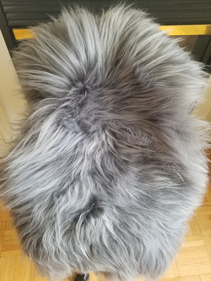 Genuine Natural Icelandic Dyed Grey Sheepskin Rug