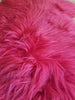 Burgundy pink sheep fur rug