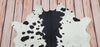 Spotted Black White Extra Small Cowhide Rug 52 X 45 Inches