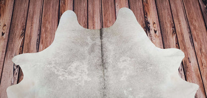 Large Cowhide Rug Grey And White 7.3ft x 6.2ft