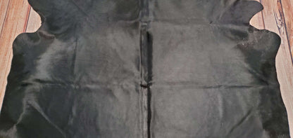 Black Cowhide Rug Brazilian 83 X 74 Inches