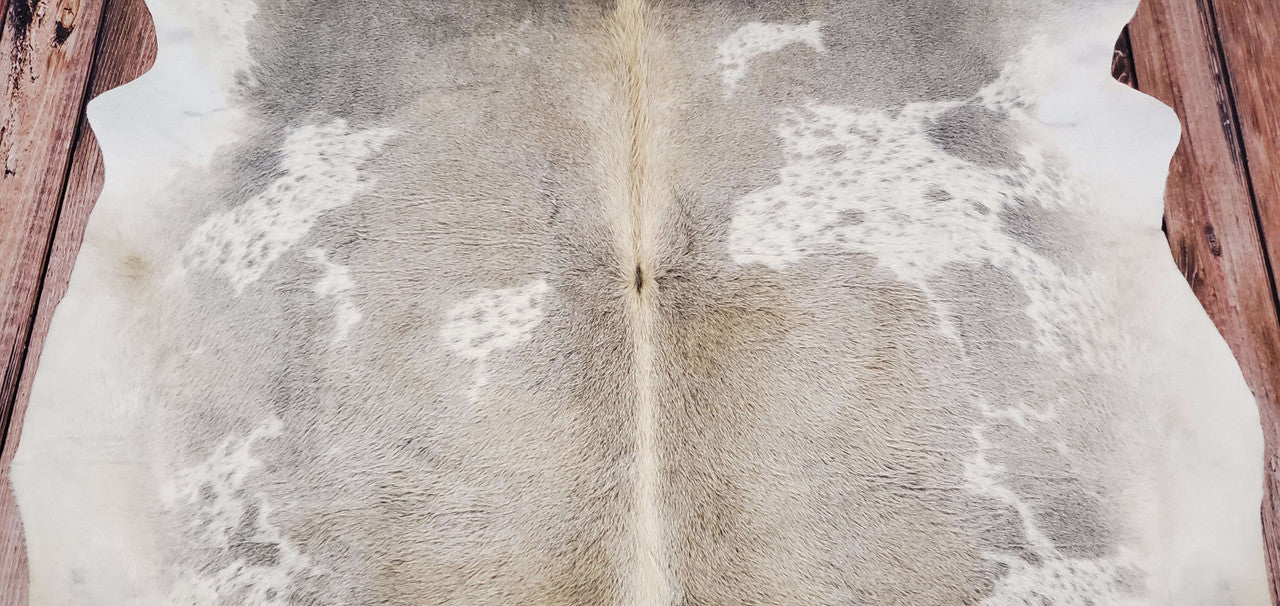 Spotted Grey Tan Cowhide Rug 90 X 90 Inches