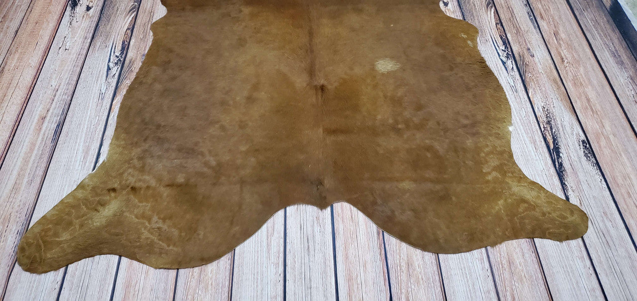 Extra Small Dark Brown Cowhide Rug 5.4ft x 5.6ft