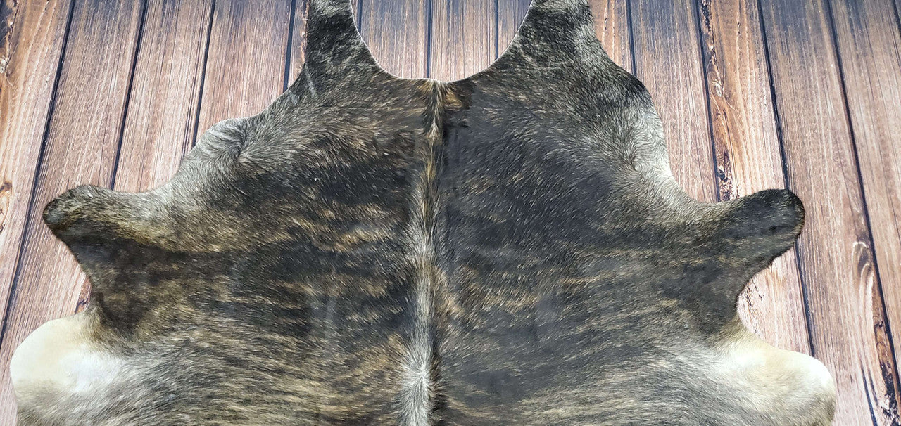 Dark Brindle Cowhide Rug 7ft x 6ft