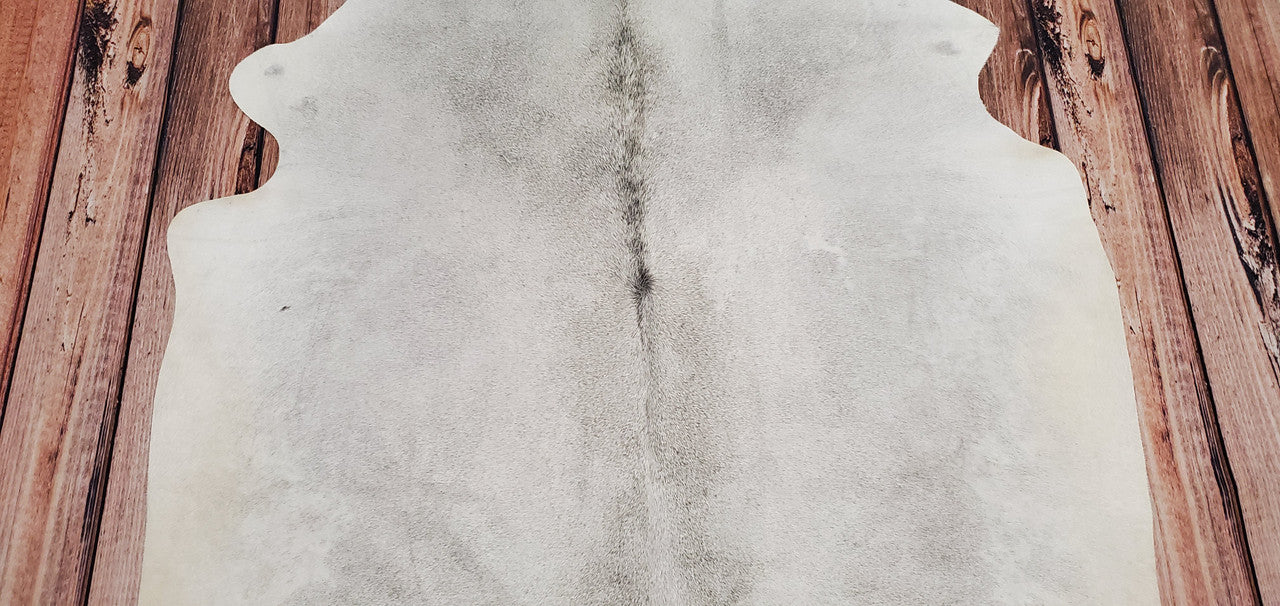 Light Grey Cowhide Rug Brazilian 6.5ft x 6ft