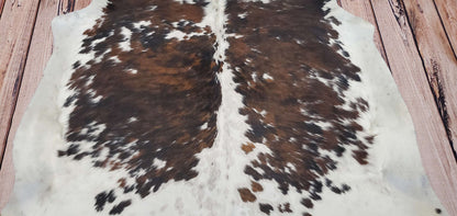 Cowhide Rug Real Dark Brown Tricolor 6ft x 6ft