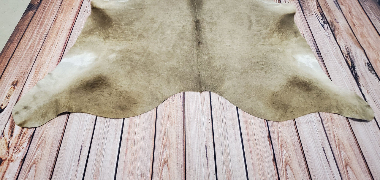 Dark Tan Champagne Cowhide Rug 6.6ft x 6.9ft