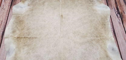 Brazilian Large Beige Cowhide Rug 7ft x 6ft