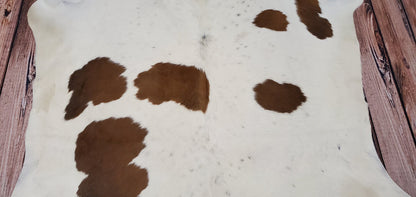 Spotted Brown White Cowhide Rug 7ft x 6ft