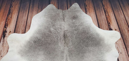 Extra Large Gray Genuine Cowhide Rug 7.5ft x 6ft