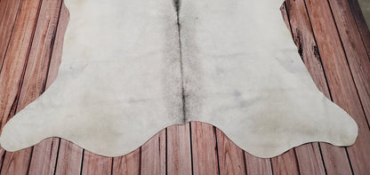 Light Grey Tan Cowhide Rug 7.6ft x 7.5ft