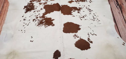 Dark Brown Speckled Cowhide Rug 7.6ft X 7ft