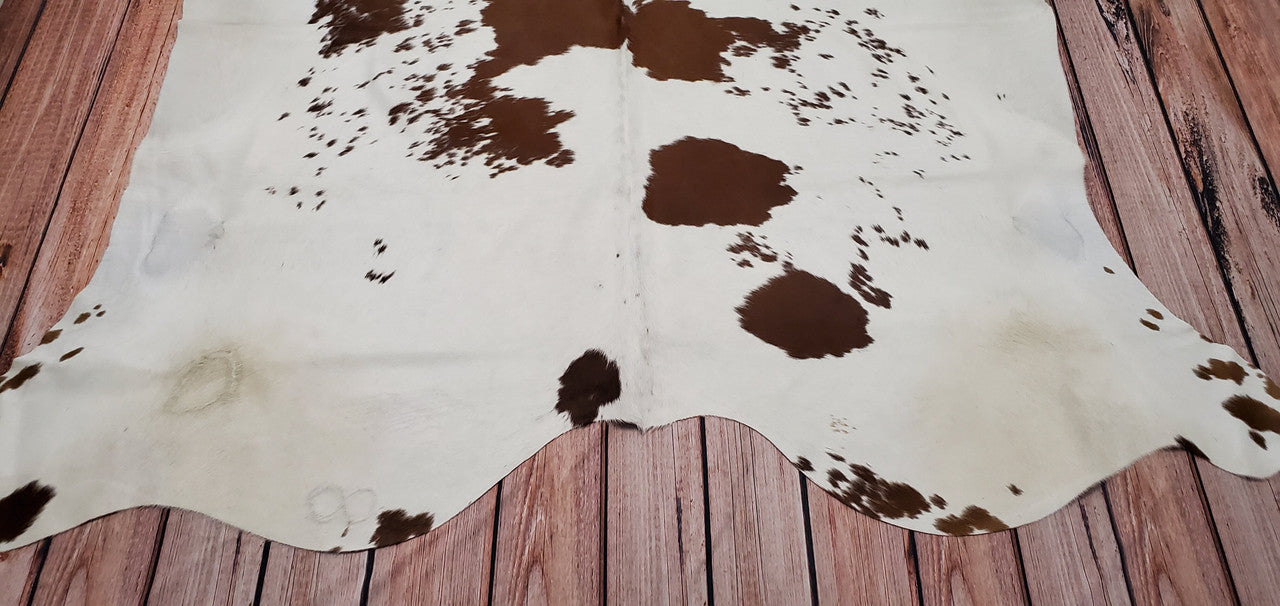 Dark Brown Speckled Cowhide Rug 7.6ft X 7ft