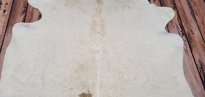 Cream White Cowhide Rug 7ft x 6ft