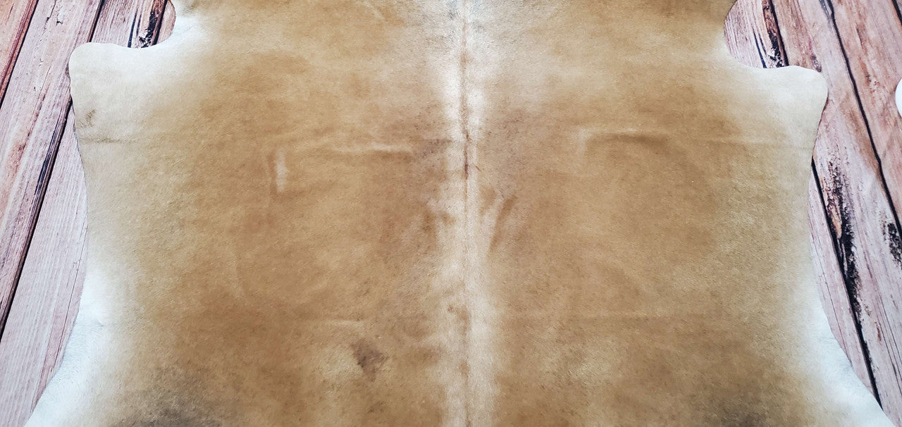 Natural Brown Tan Cowhide Rug 7ft x 6.4ft