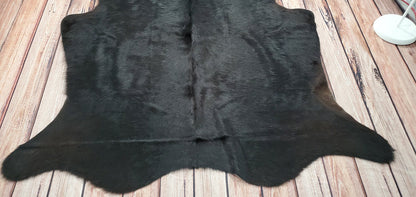 Brazilian Natural Black Cowhide Rug 7ft x 6ft