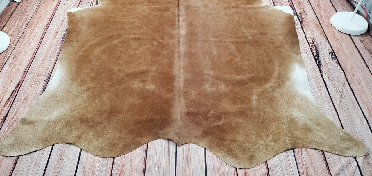 Brazilian Solid Brown Cowhide Rug 7.5ft x 6ft