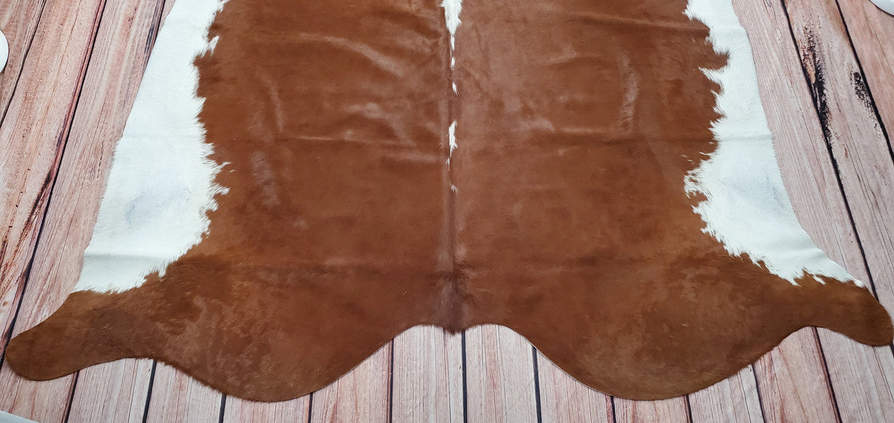 Brown Hereford Cowhide Rug 6.5ft x 6.2ft