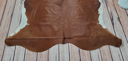 Solid Brown Hereford Cowhide Rug 6.6ft x 6ft