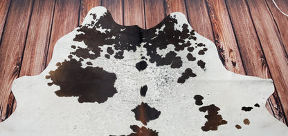 Brazilian Tri Color Spotted Cowhide Rug 6.5ft x 6.4ft