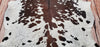 Extra Large Spotted Copper Brown White Cowhide Rug 7.5ft x 6.1ft