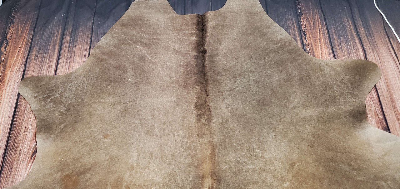 Dark Champagne Cowhide Rug 7.9ft x 7.5ft