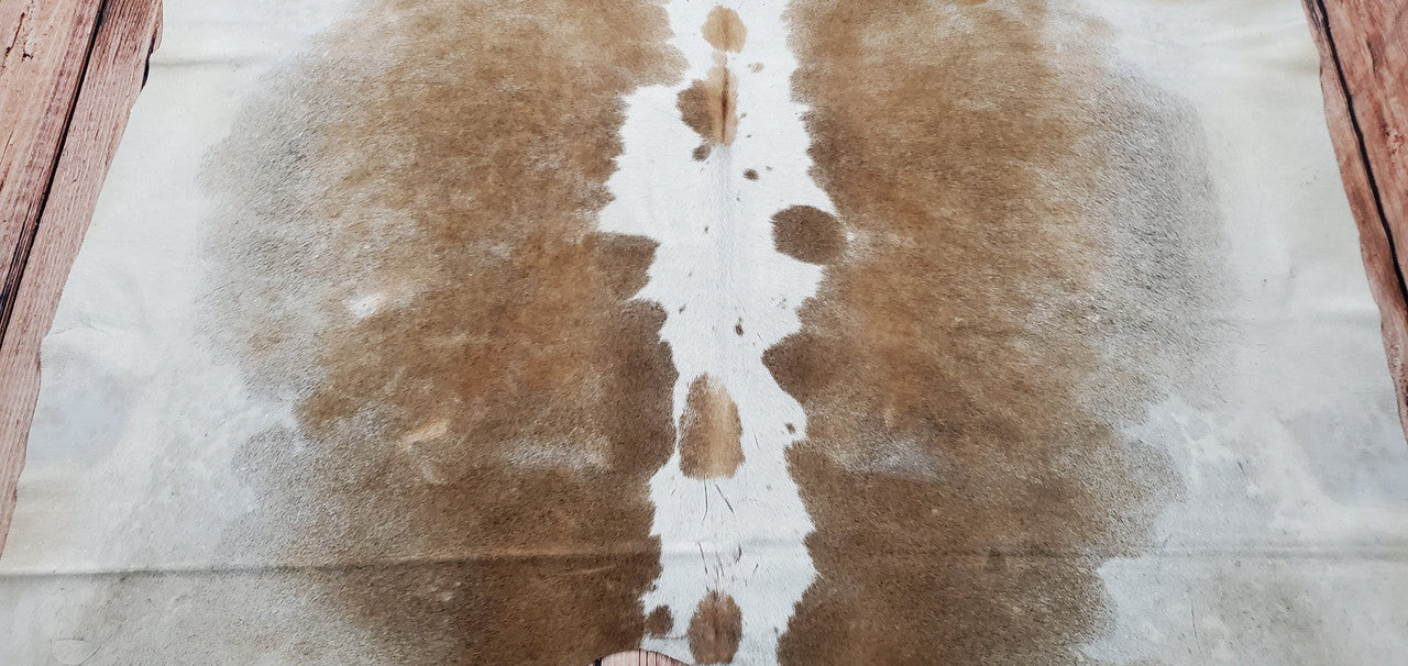 New Cowhide Rug Brown And White 7ft x 6.2ft