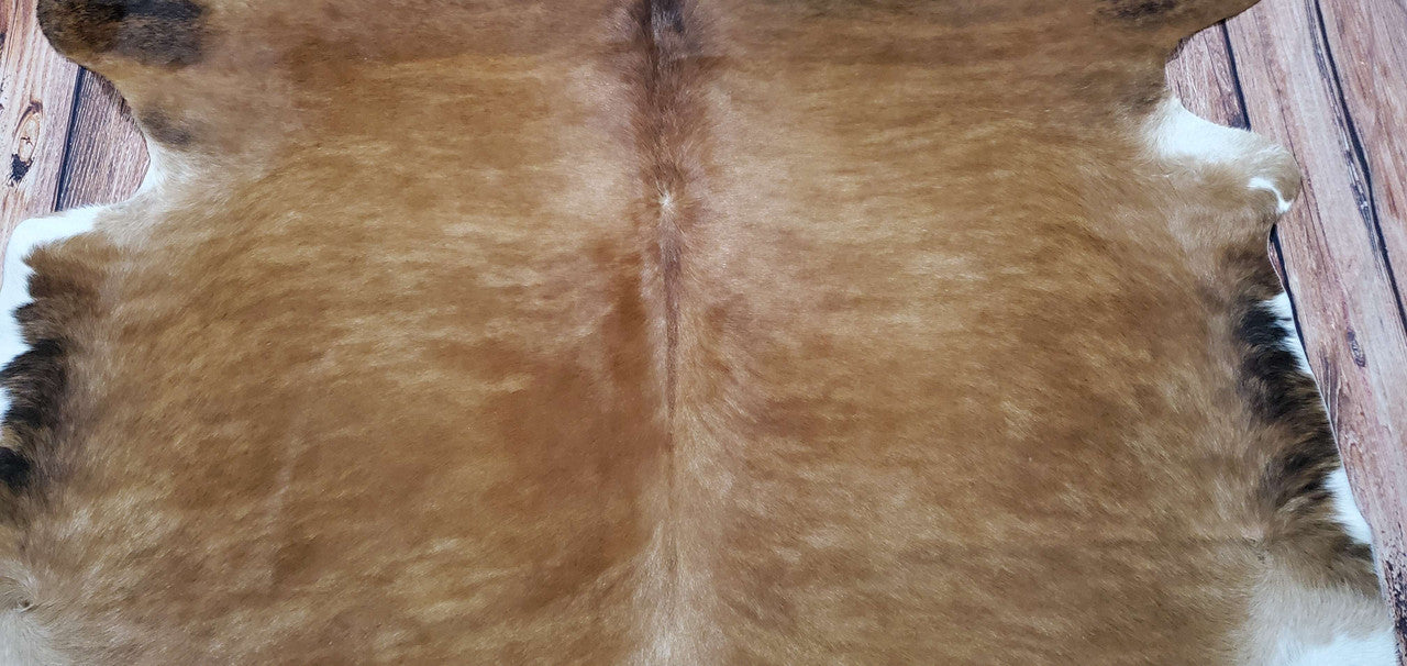 Natural Brindle Brown Cowhide Rug 7.5ft x 7ft