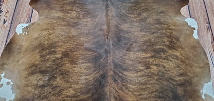 Brindle Brown Hereford Cowhide Rug 6.6ft x 6.7ft